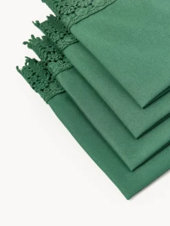 Servilletas de tela con ribete de encaje Flavia, 4 uds.