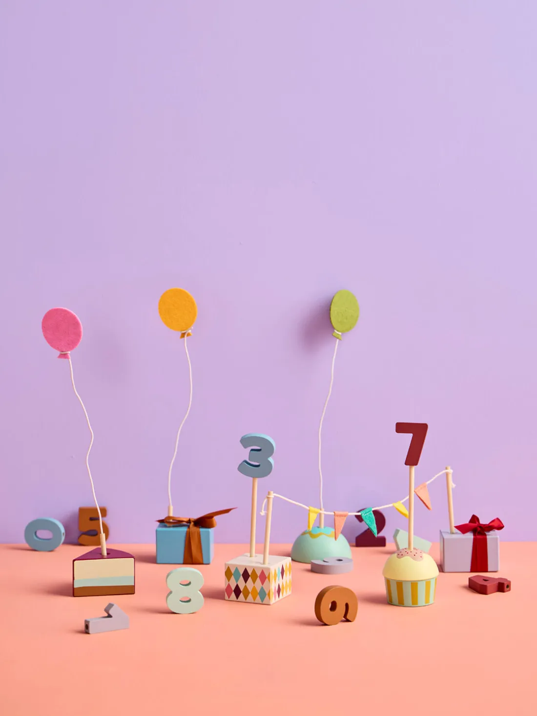 Set de decoración de cumpleaños de madera Happy