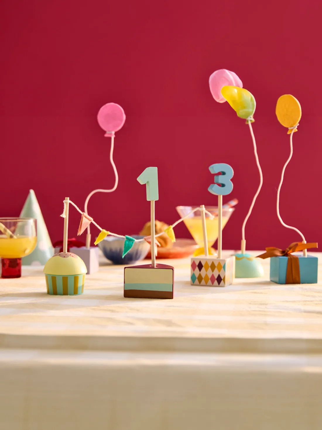 Set de decoración de cumpleaños de madera Happy