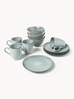 Set de desayuno artesanal Nordic Sea, 4 comensales (12 pzas.)