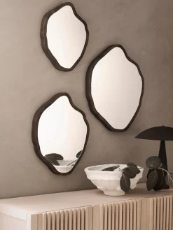 Set de espejos de pared con forma orgánica Bello, 3 uds.