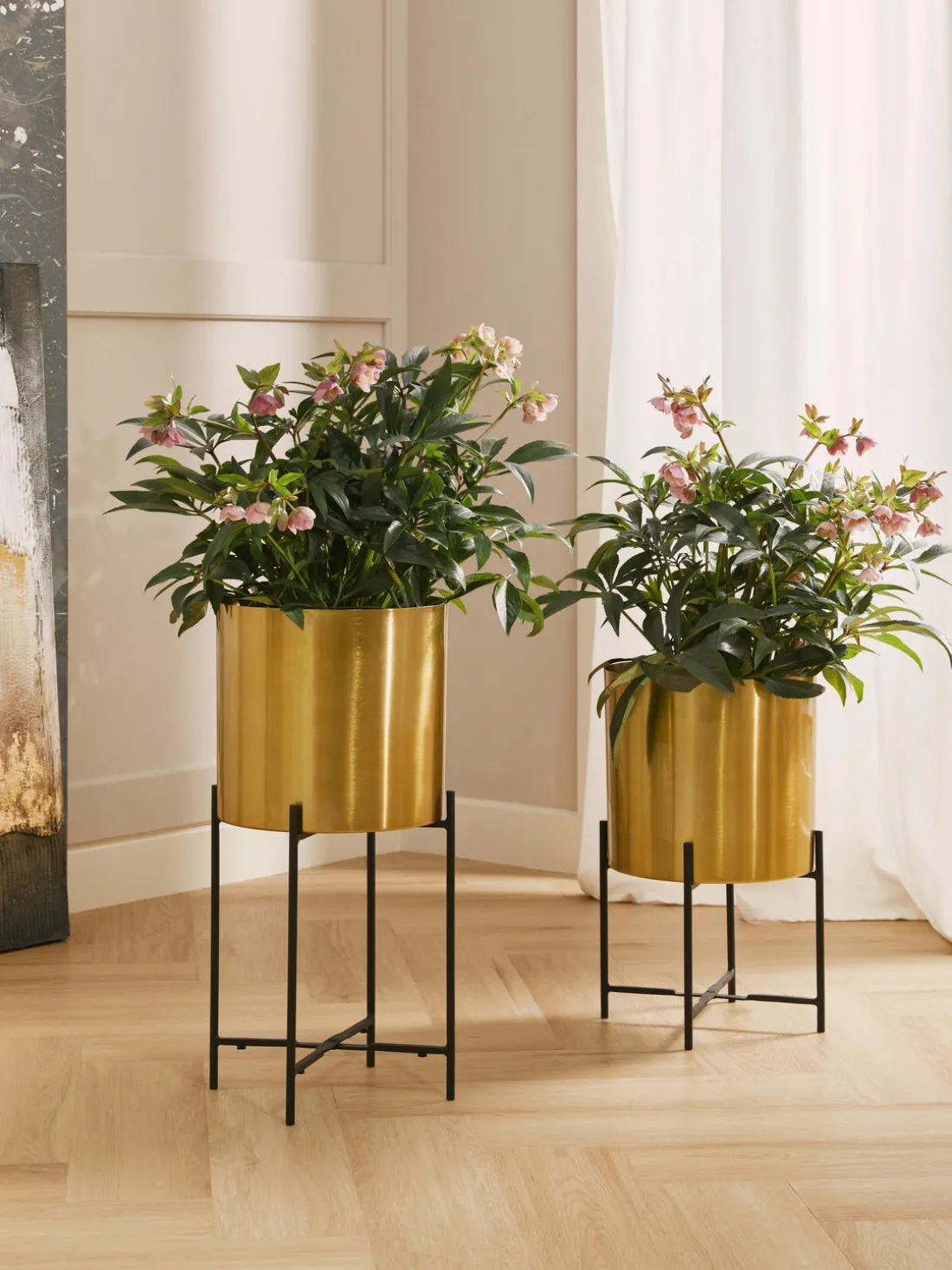 Set de maceteros de metal Mina, 2 uds.