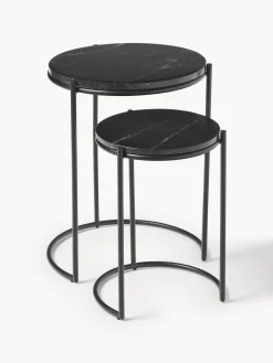 Set de mesas auxiliares de mármol Ella, 2 pzas.