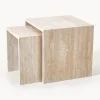Set de mesas auxiliares de travertino Varu, 2 uds.