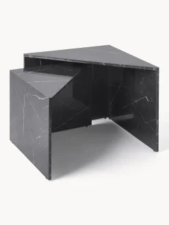 Set de mesas de centro en look mármol Vilma, 2 uds.