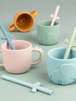 Set de pajitas de silicona Peekaboo, 5 uds.