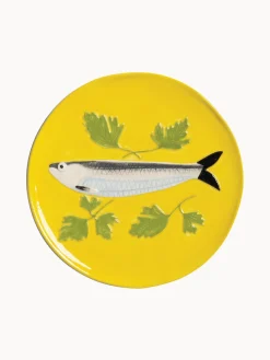 Set de platos de dolomita pintado a mano De La Mer, 4 uds.