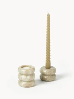 Set de portavelas y candelabros 2en1 de mármol Orta, 2 uds.