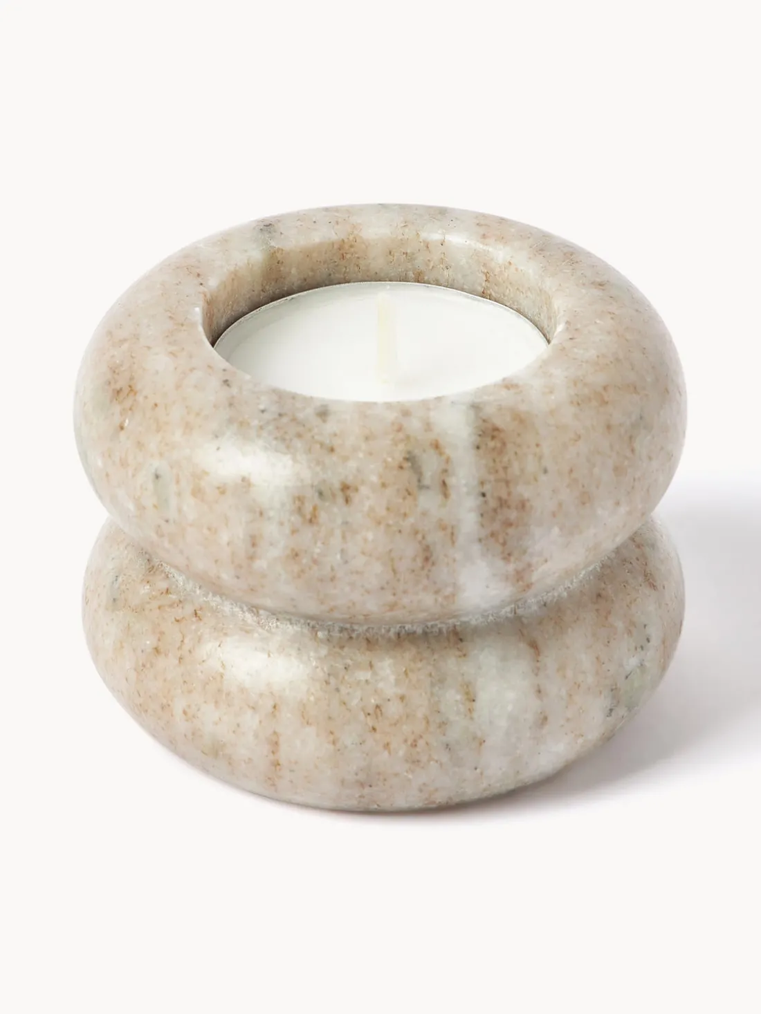 Set de portavelas y candelabros 2en1 de mármol Orta, 2 uds.