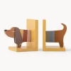 Set de sujetalibros de madera Charlie, 2 pzas.