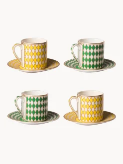 Set de tazas espresso con platito Chess, 4 uds.