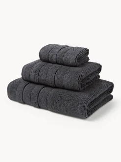 Set de toallas con borde a rayas Luxe, tamaños diferentes