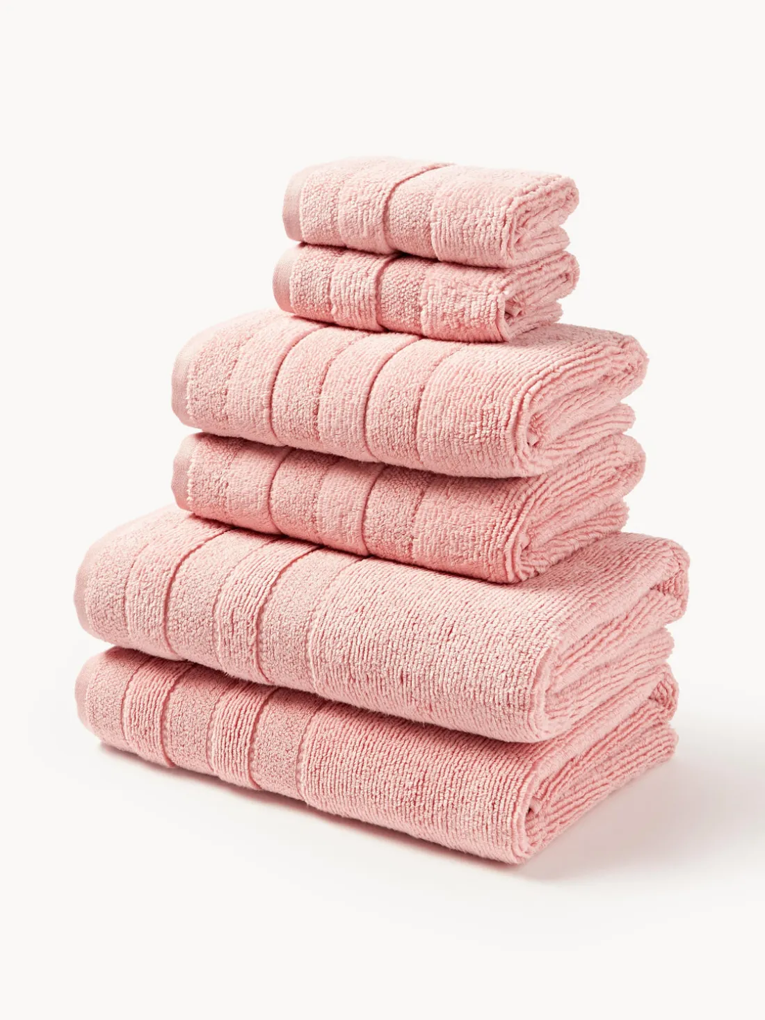 Set de toallas con borde a rayas Luxe, tamaños diferentes