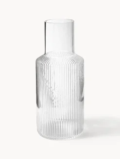 Set pequeño de jarra de agua soplada con vaso Ripple, 2 pzas.
