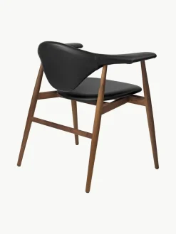 Silla con reposabrazos de madera de nogal Masculo