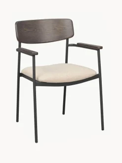 Silla con reposabrazos de madera de roble Maymont, 2 uds.