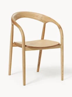 Silla con reposabrazos de madera de fresno Camille