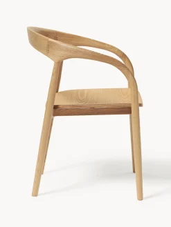 Silla con reposabrazos de madera de fresno Camille