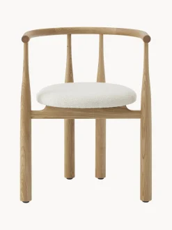 Silla con reposabrazos de madera de roble Bukowski