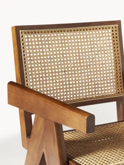 Silla con repozabrazos de tejido vienés Sissi