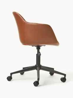 Silla de escritorio con asiento estrecho de cuero sintético Fiji