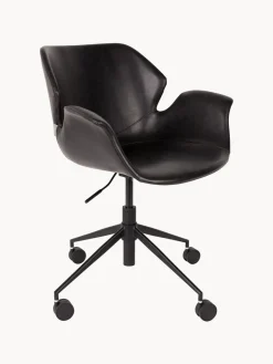 Silla de escritorio de cuero sintético Nikki, altura regulable