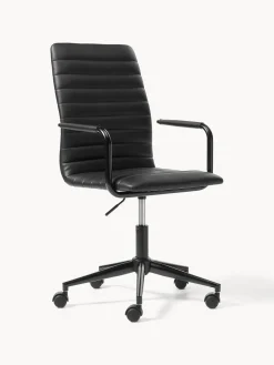 Silla de escritorio de cuero sintético Winslow, ajustable en altura