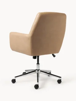 Silla de escritorio de piel sintética con reposabrazos Benson, altura regulable