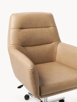 Silla de escritorio de piel sintética con reposabrazos Benson, altura regulable