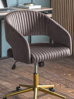 Silla de escritorio de terciopelo regulable en altura Murray