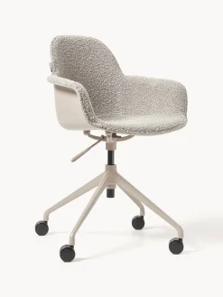 Silla de escritorio en tejido bouclé Albert, regulable en altura