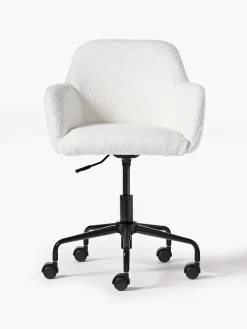 Silla de escritorio en tejido bouclé Lucie