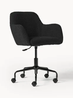 Silla de escritorio en tejido bouclé Lucie