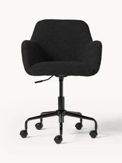Silla de escritorio en tejido bouclé Lucie