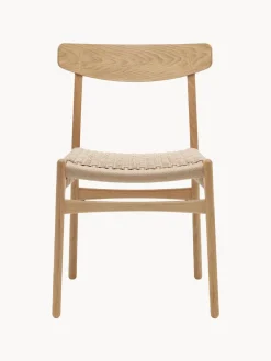 Silla de madera con asiento tejido a mano CH23