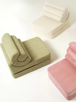 Silla infantil plegable artesanal de borreguillo Flipster