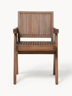 Silla para exterior con reposabrazos de madera de acacia Sissi
