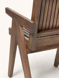 Silla para exterior con reposabrazos de madera de acacia Sissi