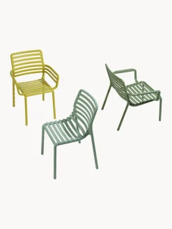 Sillas de jardín apilables con reposabrazos Doga, 2 uds.