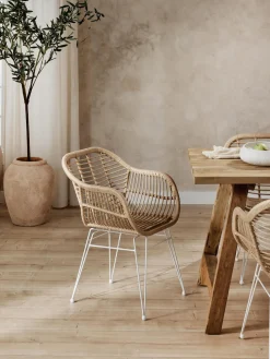 Sillas de polirratán con reposabrazos Costa, 2 uds.