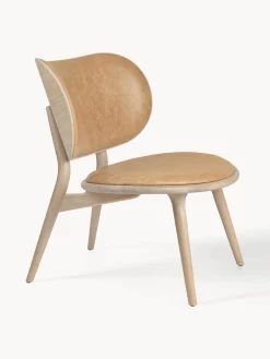 Sillón artesanal de cuero y madera Rocker