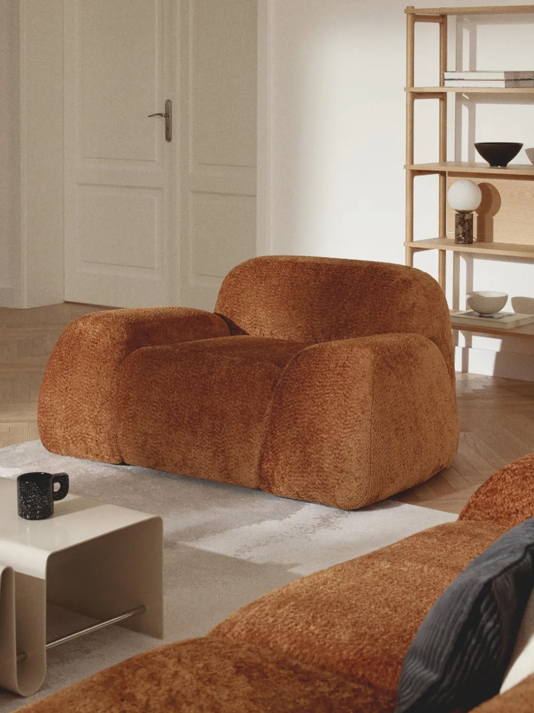 Sillón de borreguillo bouclé Wolke