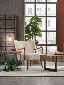 Sillón de borreguillo con reposabrazos Moritz