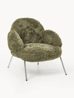 Sillón de cuero sintética con patas de metal Luan