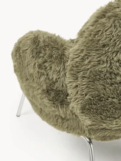 Sillón de cuero sintética con patas de metal Luan