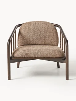 Sillón de madera de fresno con tapizado de borreguillo Balin