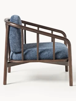Sillón de madera de fresno con tapizado de borreguillo Balin