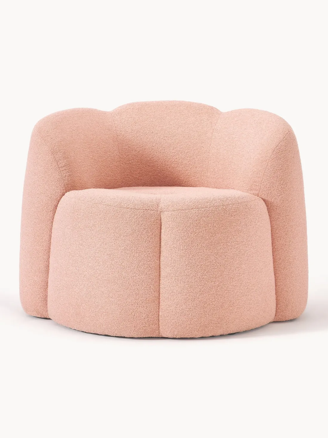 Sillón en tejido bouclé Fleur