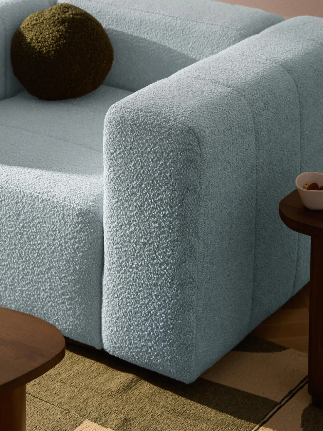 Sillón en tejido bouclé Lena