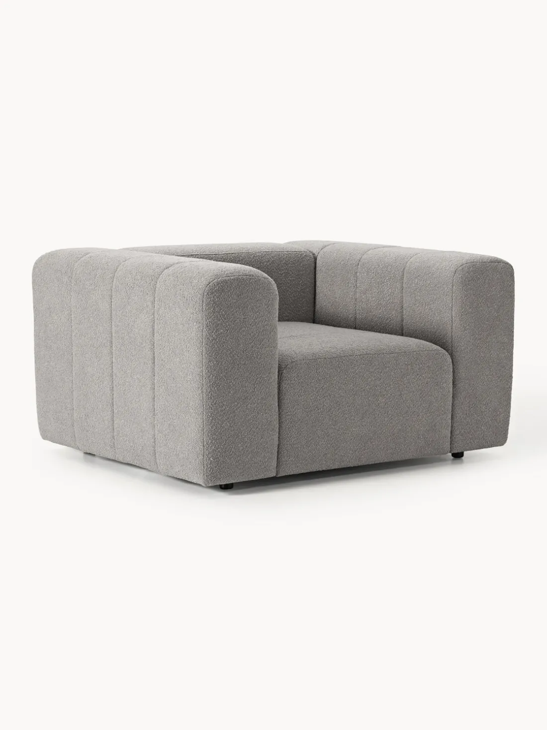 Sillón en tejido bouclé Lena